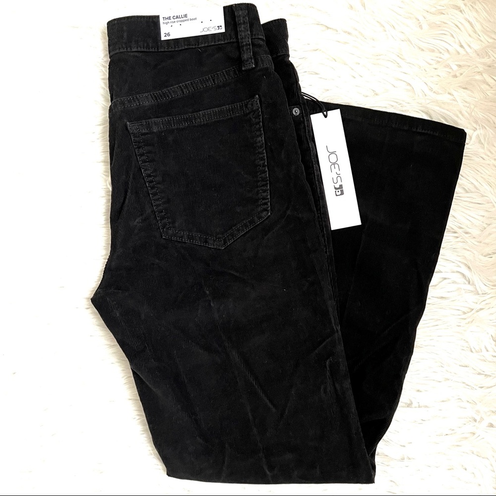 Joe’s Jeans Callie High Rise Cropped Boot Corduroy Crop Black Size 26